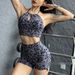 Women's Leopard Print Sports Bra & High-Waisted Shorts Set - Mesh Back, Breathable, Quick-Dry Workout Outfit For Yoga, Gym & Running_ecoleips.com