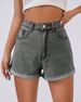 Women's Retro High-Waisted Rolled-Up Denim Shorts Summer Casual Fashion Thin Shorts_ecoleips.com
