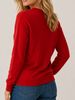 Basic V-neck Knit Sweater For Spring And Autumn, Soft And Comfortable, Long-sleeved Pullover Top, Casual And Versatile, Elegant._ecoleips.com