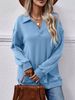 Women's Collared Long-sleeved Loose Fleece-lined Sweatshirt_ecoleips.com