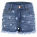 Distressed Fringe Denim Shorts For Women - High Stretch Cotton Blend, Mid-Rise, Relaxed Fit, Casual & Street Style_ecoleips.com