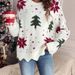 Women's Clothing Fashionable Edition Christmas Snowflake Knit Sweater For Women - Cozy Acrylic Pullover With Round Neck, Festive Holiday Style_ecoleips.com