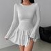 Women's Slim Fit Long Sleeve Dress High End European American Style Solid Color Autumn Winter New Clothing by Amazon Cross Border_ecoleips.com