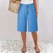 Aria Basics Aria Basics Cross-border European And American Clothing Women's Casual Fashion Solid Color Mid-length Pants_ecoleips.com