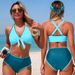 Women's Floral Split Bikini Swimwear Sexy Cross-Over Summer Fashionable Polyester Bikini Set For Vacation_ecoleips.com