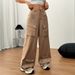 Voya 2026 Spring/Summer New European And American Women's Loose Casual American-Style Wide-Leg Long Street Pouch Overalls_ecoleips.com