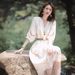 Women's 2024 New Summer Ethnic Bohemian Long French Hollow V-neck White Dress_ecoleips.com