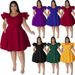 Plus Size Women's Clothing European American Style New Full Skirt Dress Multi Color Self-Produced_ecoleips.com