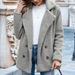K New Button Down Fur Jacket With Loose Collar And Plush Sweater_ecoleips.com