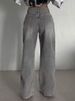 High Waist Cement Gray Jeans For Women – 90s Vintage Straight Leg Denim Pants (Retro High Street, Relaxed Fit, Cotton-Blend, S-XL, Narrow Hem)_ecoleips.com