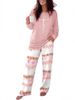 Women's Long Sleeved Pajama Set 2 Piece Casual Loose Fit Home Wear Comfortable Sleepwear_ecoleips.com