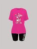 Summer Women's Casual Fashion Letter Print Loose T-shirt+shorts Two-piece Sportswear Suitable For Daily Wear-54_ecoleips.com