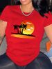 Summer Fashion T-Shirt Trendy Loose Fit Casual Short Sleeve Printed Top-824_ecoleips.com