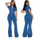 Women's Slim Fit Stretch Denim Jumpsuit Washed Wide Leg Pants_ecoleips.com