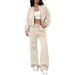 2024 Spring Autumn Sweatshirt Two-piece Set Women's European And American Cross-border Trendy Fashion Casual Zipper_ecoleips.com