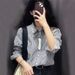 2025 Popular Striped Long-sleeve Shirt, Versatile Loose-fitting Light Luxury Blouse, New Design For Petite Women,_ecoleips.com