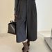 Autum Witer New Fashio High Waist Slimmig Thick Loose Retro Straight Woole Seve-poit Wide-leg Pats For_ecoleips.com