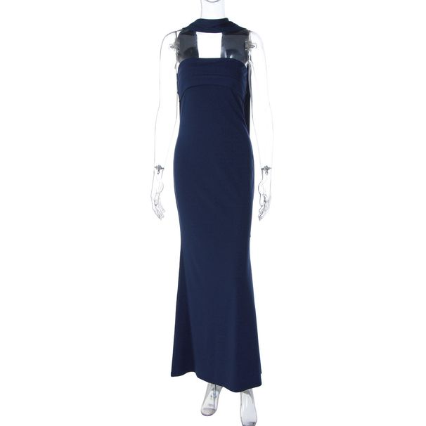 French Style Elegant Strapless Mermaid 2025 Autumn Winter New Fashion Slim Fit Stretch High Waist Dress Wholesale_ecoleips.com