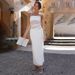 Summer Women's Ruffle Sleeveless Top & Maxi Skirt Set – Stretchy Polyester Blend, Breathable Mesh Panels (Slim Fit, Streetwear To Resort Wear)_ecoleips.com