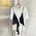 Women's Short Sleeve T-Shirt Sexy Stylish Versatile Fashionable Two Piece Design Unique Summer Top_ecoleips.com