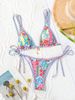 Women's Clothing Printed Triangle Cup Pendant Sexy Bikini Swimsuit_ecoleips.com