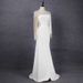 Women's Dignified White Long Sleeved Evening Gown Casual Sophisticated Charm for Year End Party Or Performance_ecoleips.com