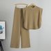 Women's Clothing Summer New Fashion Suit Solid Color Sleeveless Vest Sweater Wide Leg Trousers Two Piece Suit Female Trend_ecoleips.com