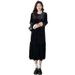Autumn Winter New Korean Fashion Velvet Patchwork Maternity Dress_ecoleips.com