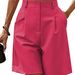 Women's Clothing new women's summer thin high waist loose slim straight casual mid length pants breathable wide leg shorts_ecoleips.com