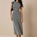 Women's Slim Fit Striped Knit Dress Sleeveless Long One Piece Skirt Elegant Autumn Casual Polyester Dress_ecoleips.com