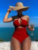Women's Clothing Solid Color Halter Neck Sexy Hollow Swimsuit_ecoleips.com