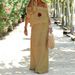 Summer New Arrival Women's Casual Long Dress Solid Color off Shoulder Elastic Waist Short Sleeve European And American Style Q212_ecoleips.com