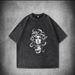 Vintage Washed Oversized Relaxed Fit T-Shirt For Women - Retro Distressed Cotton Tee With 3D Print_ecoleips.com
