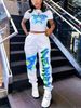 Women's Clothing Summer Casual Two Piece Suit For Women Heart Shaped Letter Print Short Sleeved Tops Sweatpants Two Piece Suit For Women_ecoleips.com