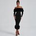 European American Style Women's Clothing 2025 Autumn Winter New Fashion Elegant Off-shoulder Slim-fit Evening Dress With_ecoleips.com
