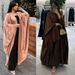 Women's Clothing Abaya Open Front Satin Robe Coat For Women European Fashion Muslim Clothing Spring Modest Abaya Dress_ecoleips.com