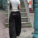 Women's Dark Woven Slim Trousers with Pockets Lace Bow Stitching Streetwear Casual Workwear Loose Fit_ecoleips.com