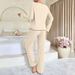 Autumn Winter Exclusive Cross-Border Pajamas Hot-Selling Black Twisted Edge Casual Women's Homewear Set_ecoleips.com