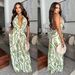 Women's Clothing Sexy Deep V Neck Backless Printed Jumpsuit_ecoleips.com