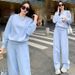Trendy Oversized Sweatsuit Set – Soft Polyester Lounge Wear (S-6XL, 4 Chic Colors)_ecoleips.com