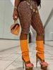 Women's Clothing Slim Fit Mid Waist Elastic Leggings Animal Print Fashionable Seven Point Fashion Bottoms_ecoleips.com