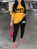 Women's Casual Loose Fashion Letter Pattern Printed Loose T-shirt+cropped Pants Two-piece Set Summer Home Sportswear Daily Wear-280_ecoleips.com
