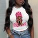 Y2k Pink Rap Graphic Tank Top - Women's Stretchy Polyester Sleeveless Crop Top With Hip-Hop Print, Adjustable Straps_ecoleips.com
