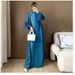Women's Clothing Women's Fashion Pleated Dress Modest Abaya Dress High-End Loose Fit Slimming Plus Size Long Formal Gown Muslim Fashion_ecoleips.com