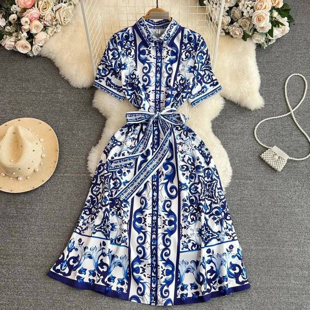 Women's Clothing Short Sleeve Beach Vacation Dress Printed Spring Summer New Fashion 2026_ecoleips.com