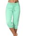 Women's Summer Cropped Pants Loose Fit Beaded Slimming Mid-Length Sporty Casual Style Fashion Export Capris_ecoleips.com