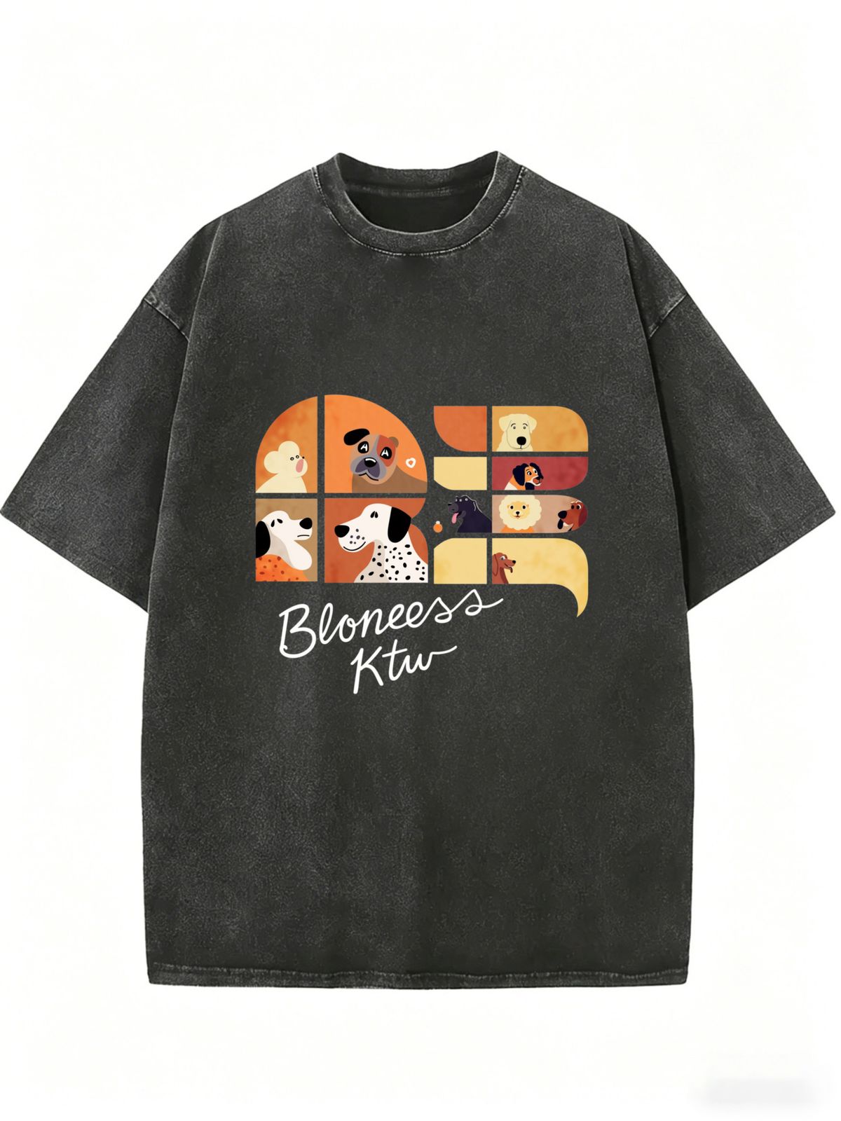 Washed Effect Casual T-Shirt, Loose Crew Neck Short Sleeve Tee, Easy Match Summer Wardrobe Essential_ecoleips.com