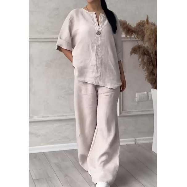 Women's Clothing Fashion Solid Color Cotton And Linen Casual Suit Pants_ecoleips.com