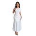 Elegant Bodycon Dress For Women - Stretchy High Waist Pencil Dress With Short Sleeves & Button Detail - Wrinkle-Free Polyester Blend (12 Colors)_ecoleips.com