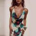 Women's Floral Print Maxi Dress Backless Halter Neck Sling Style High Waist Draped Neckline Summer Vacation Dress_ecoleips.com